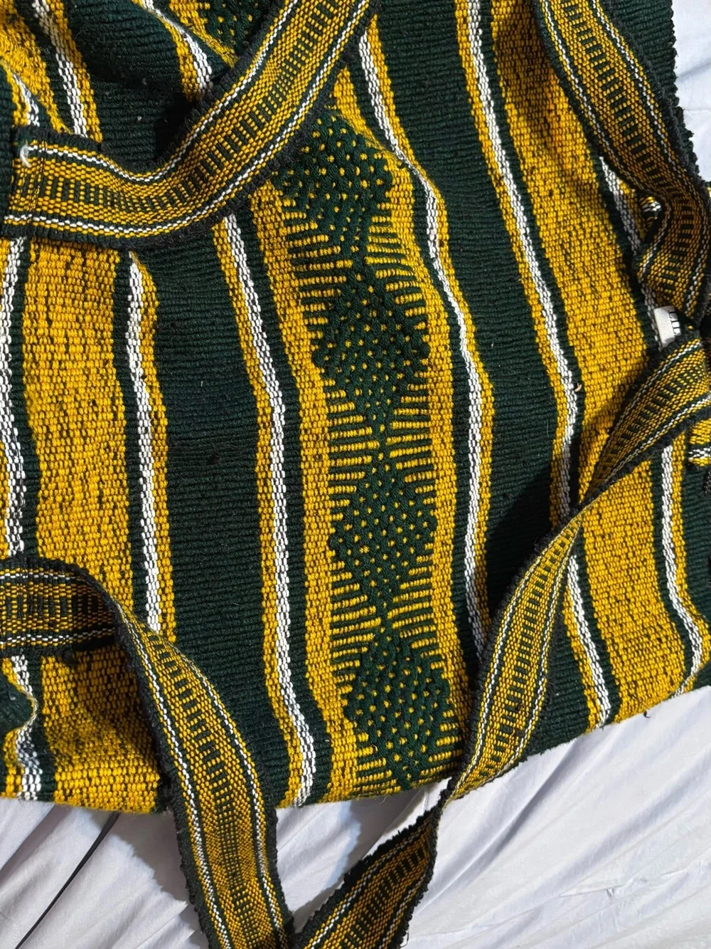 Green and Gold Knit Hoodie Sweater